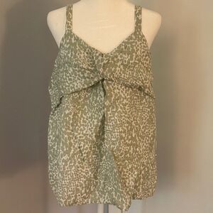 Simply Vera Vera Wang Tank Top Sleeveless Green Animal Print Casual Womens Large
